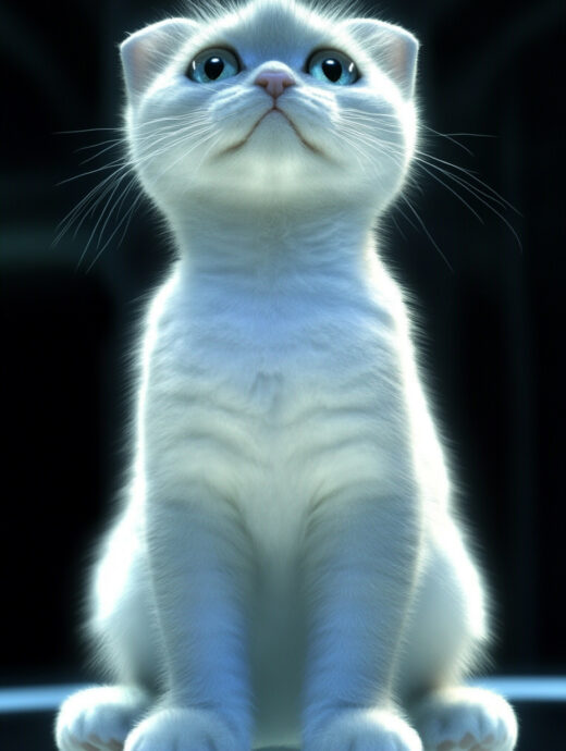 sref3 スコティッシュフォールド子猫 黒背景