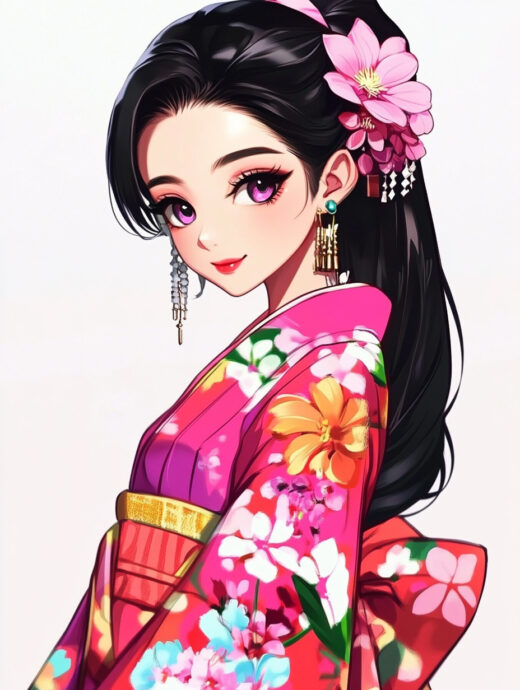 sref1 着物美人 白背景
