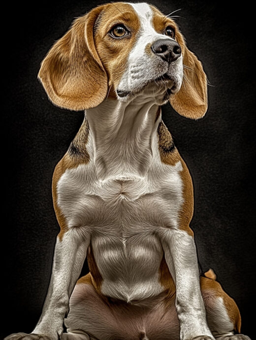 sref4 ビーグル成犬 黒背景