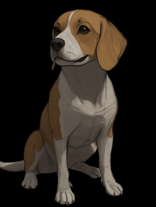 sref5 ビーグル成犬 黒背景
