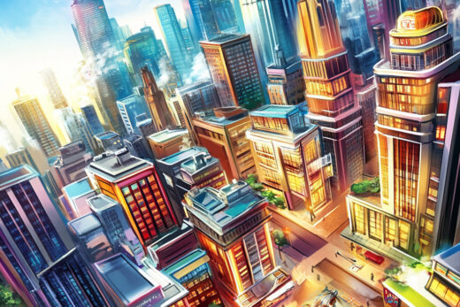 sref 784 | a city