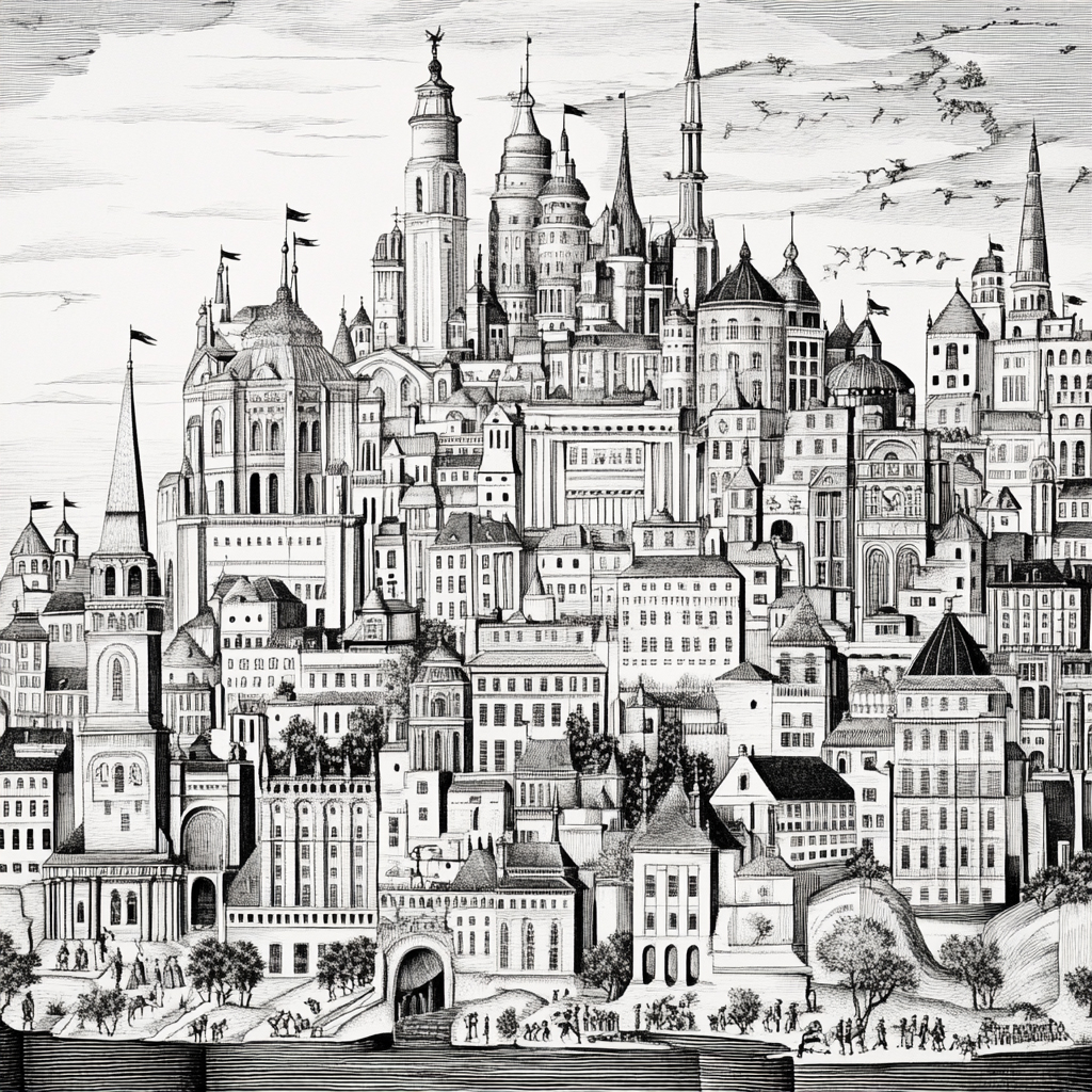 sref 918 | a city