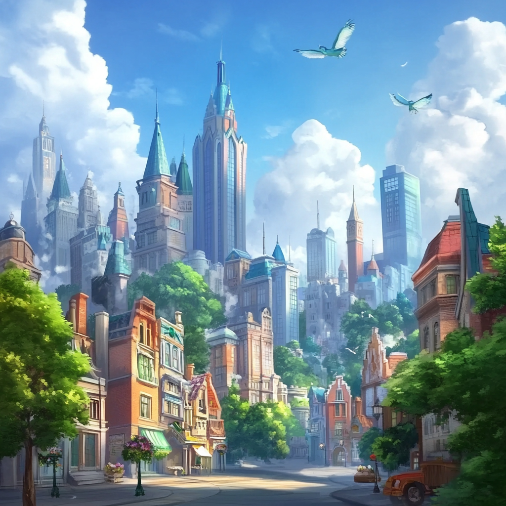 sref 945 | a city