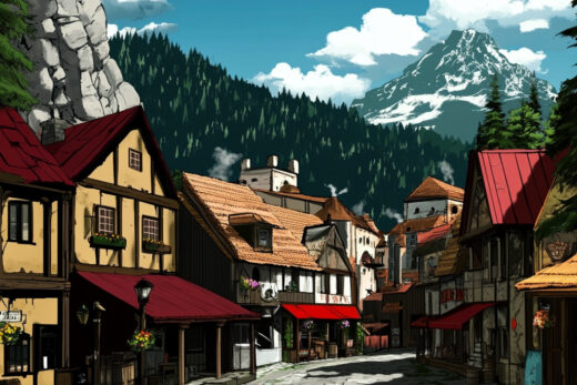 sref 107 | a town