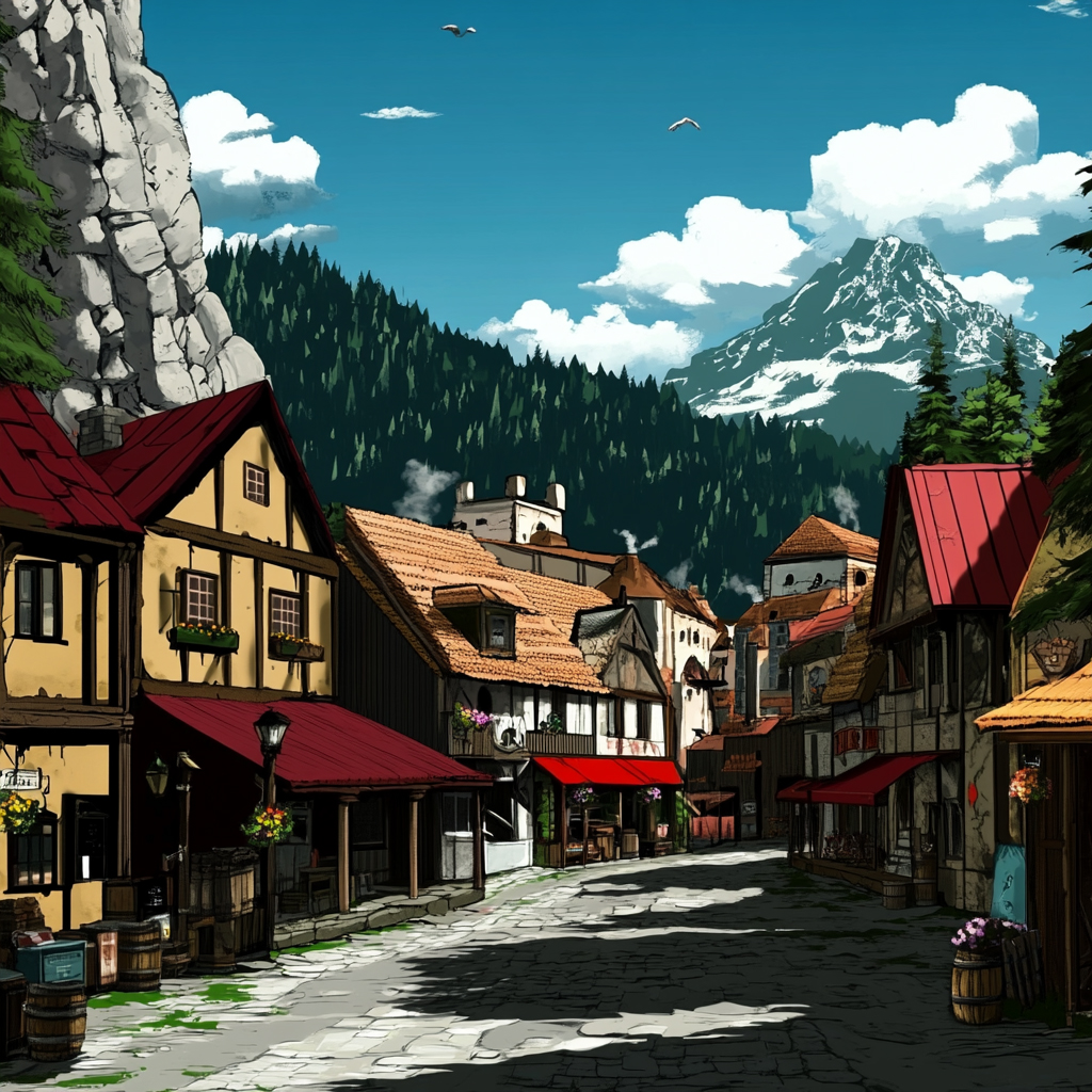 sref 107 | a town