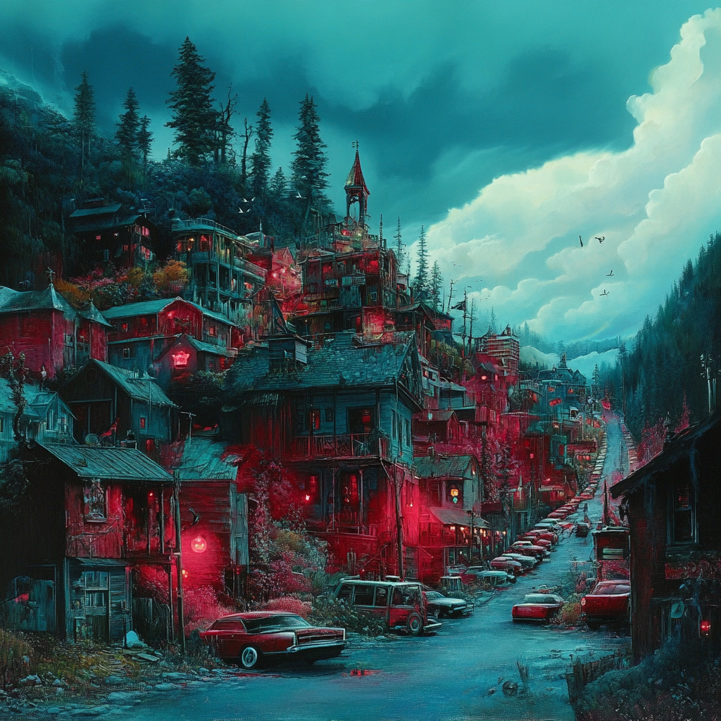 sref 209 | a town