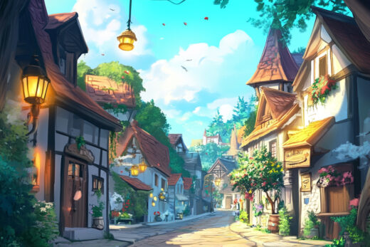 sref 225 | a town