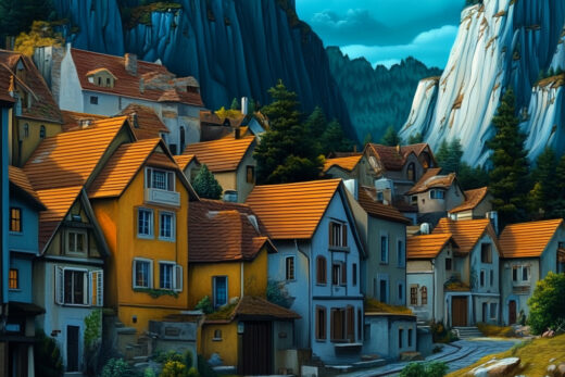 sref 256 | a town
