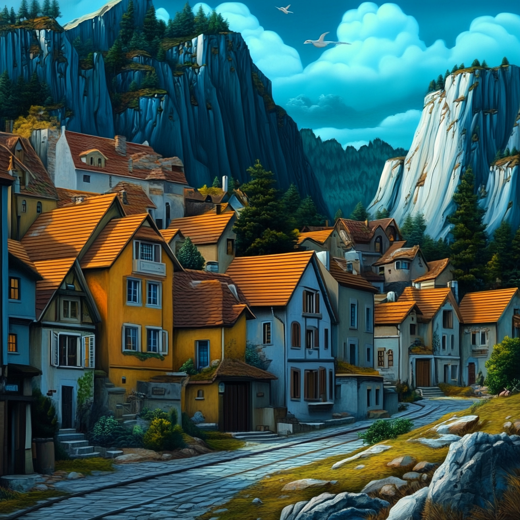 sref 256 | a town