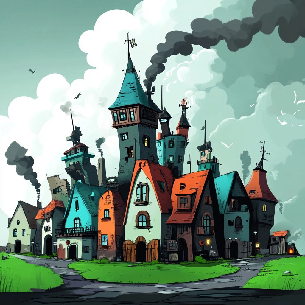 sref 258 | a town