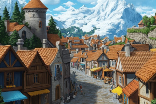 sref 333 | a town