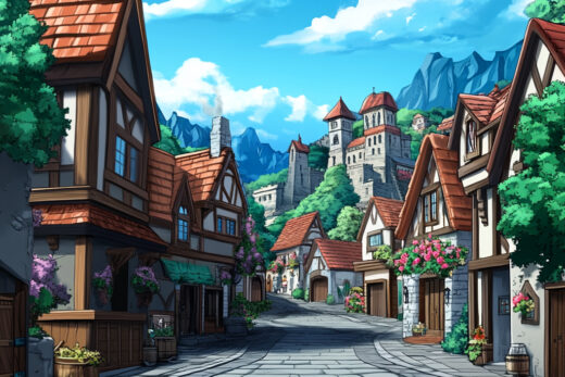 sref 345 | a town