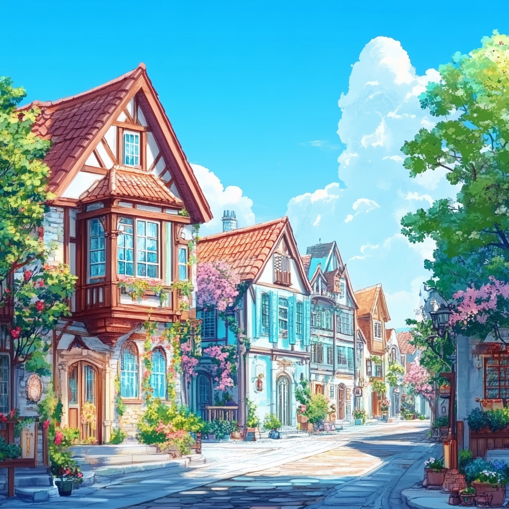 sref 355 | a town