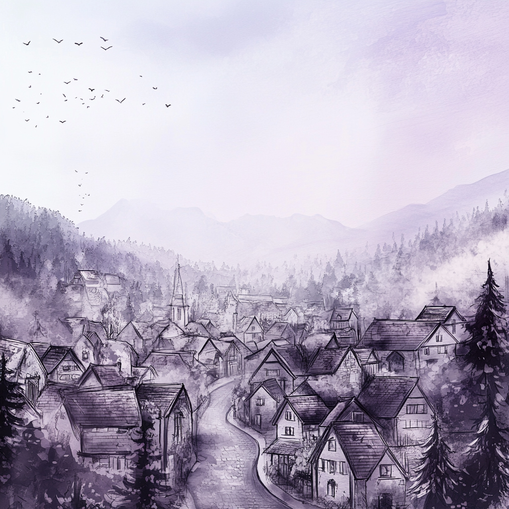 sref 412 | a town