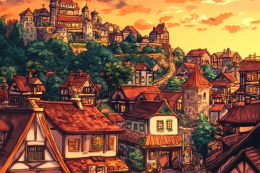 sref 417 | a town