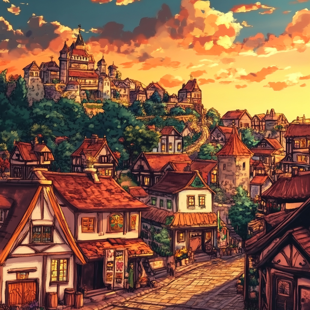 sref 417 | a town