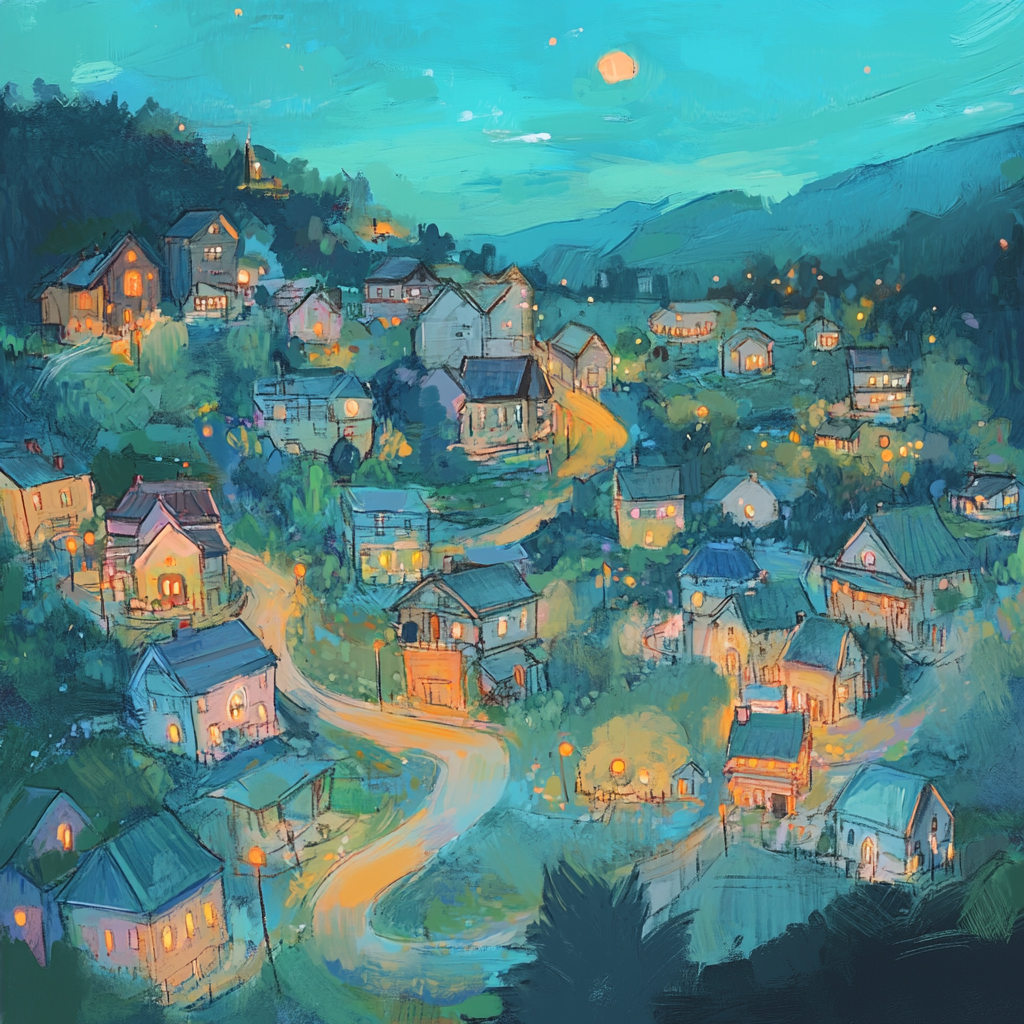 sref 432 | a town