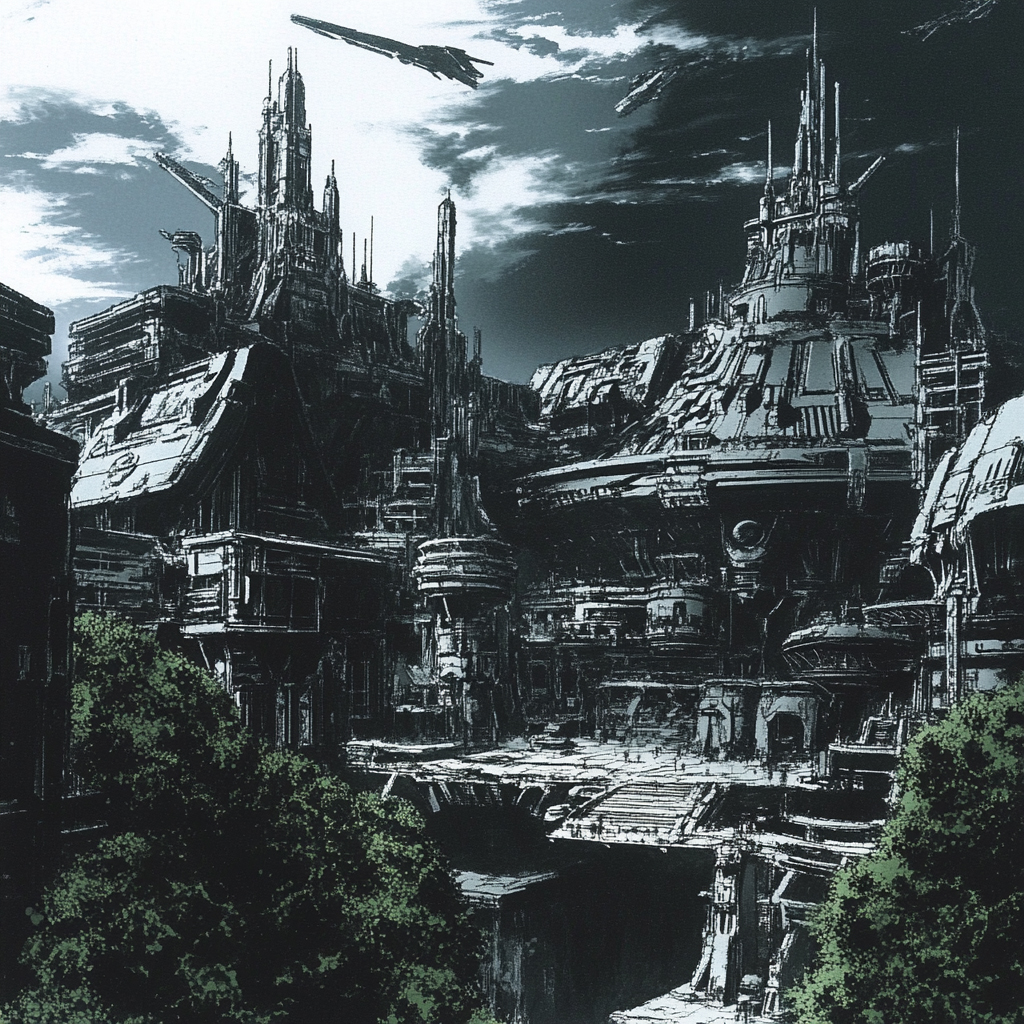 sref 443 | a town