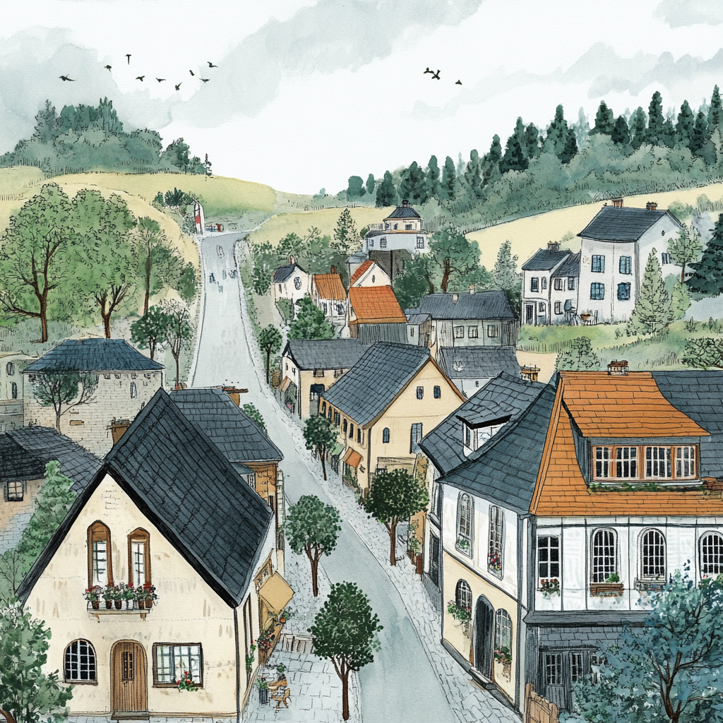 sref 454 | a town