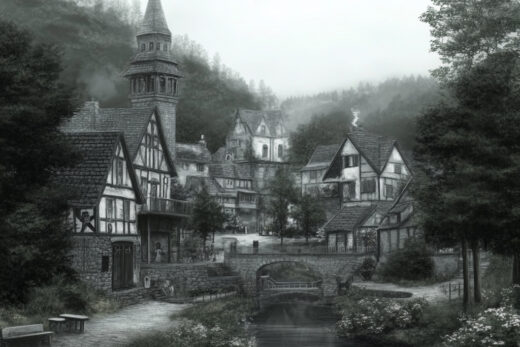 sref 496 | a town
