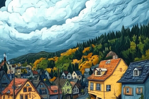sref 498 | a town