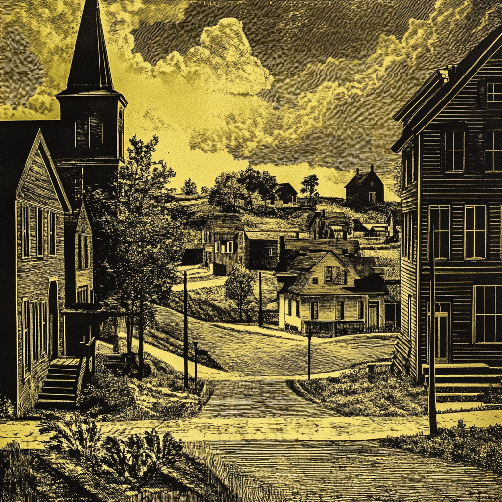 sref 507 | a town