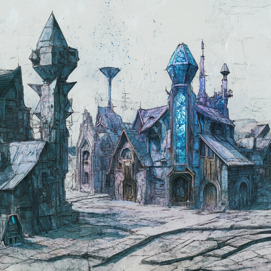 sref 521 | a town