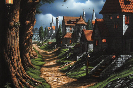 sref 522 | a town