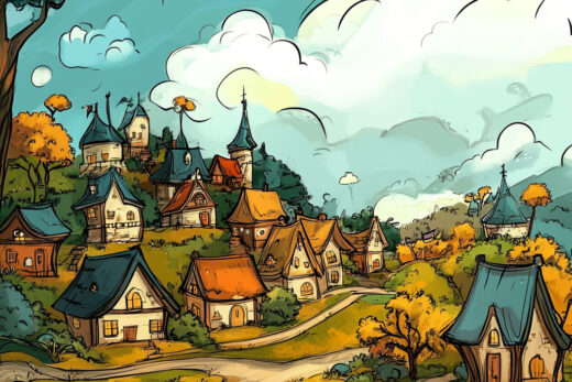 sref 523 | a town