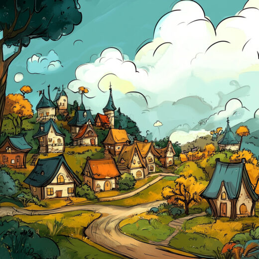 sref 523 | a town