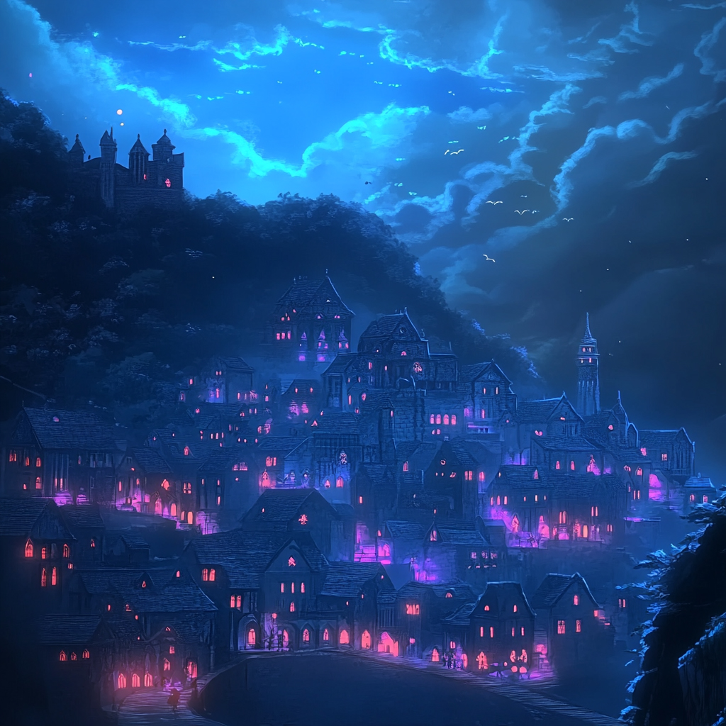 sref 526 | a town