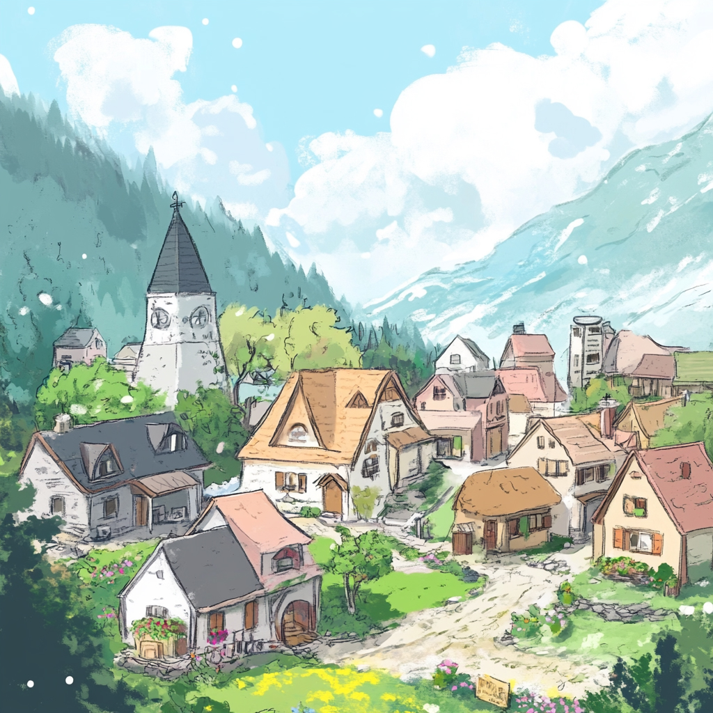 sref 594 | a town