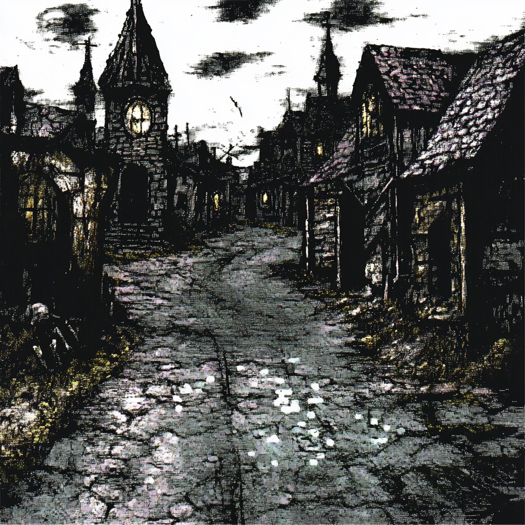 sref 613 | a town