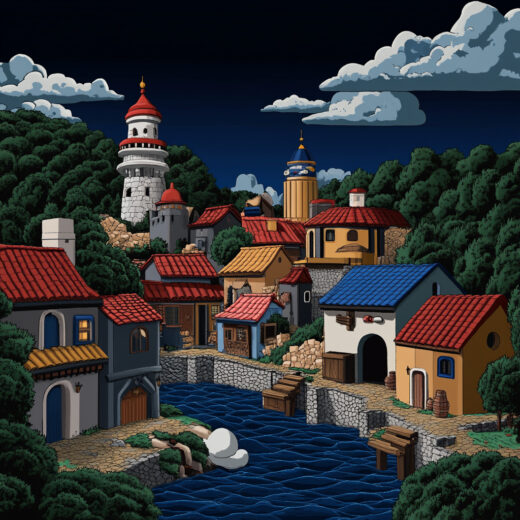 sref 652 | a town
