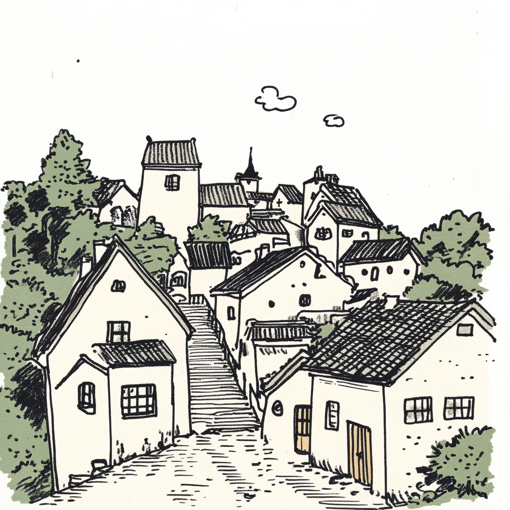 sref 653 | a town
