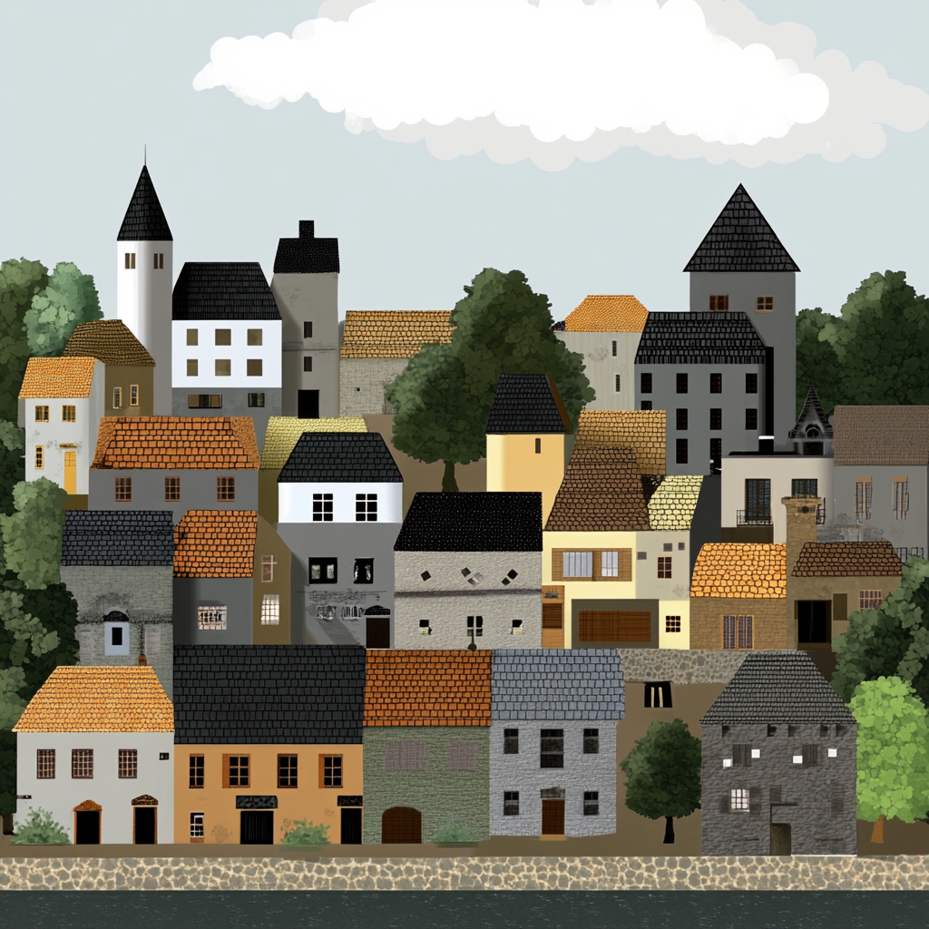 sref 690 | a town