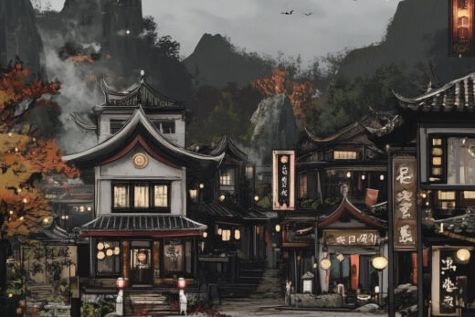 sref 707 | a town