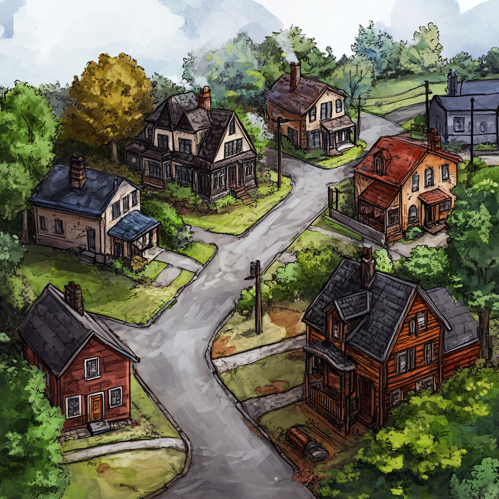 sref 717 | a town