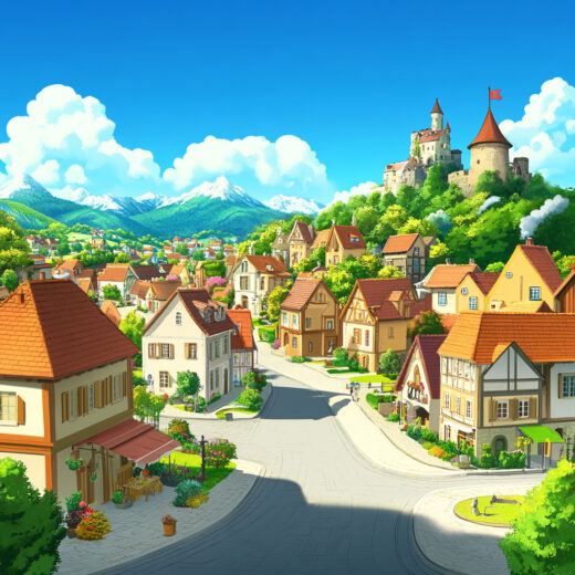 sref 719 | a town