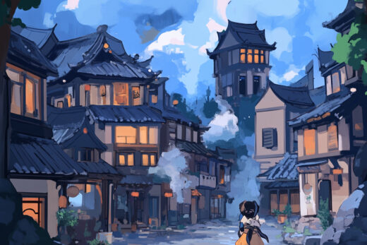 sref 722 | a town
