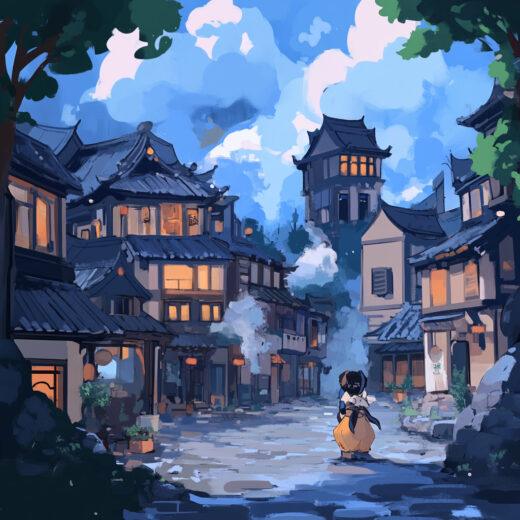 sref 722 | a town
