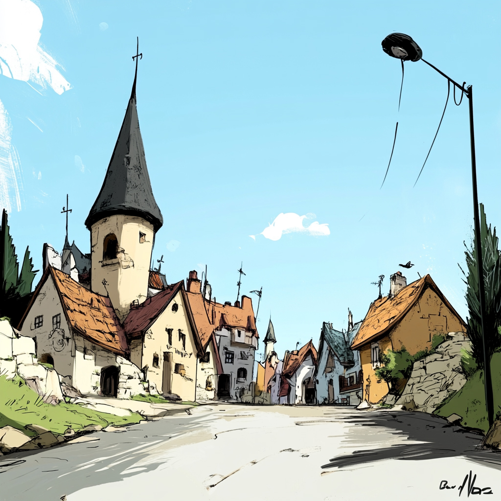sref 739 | a town