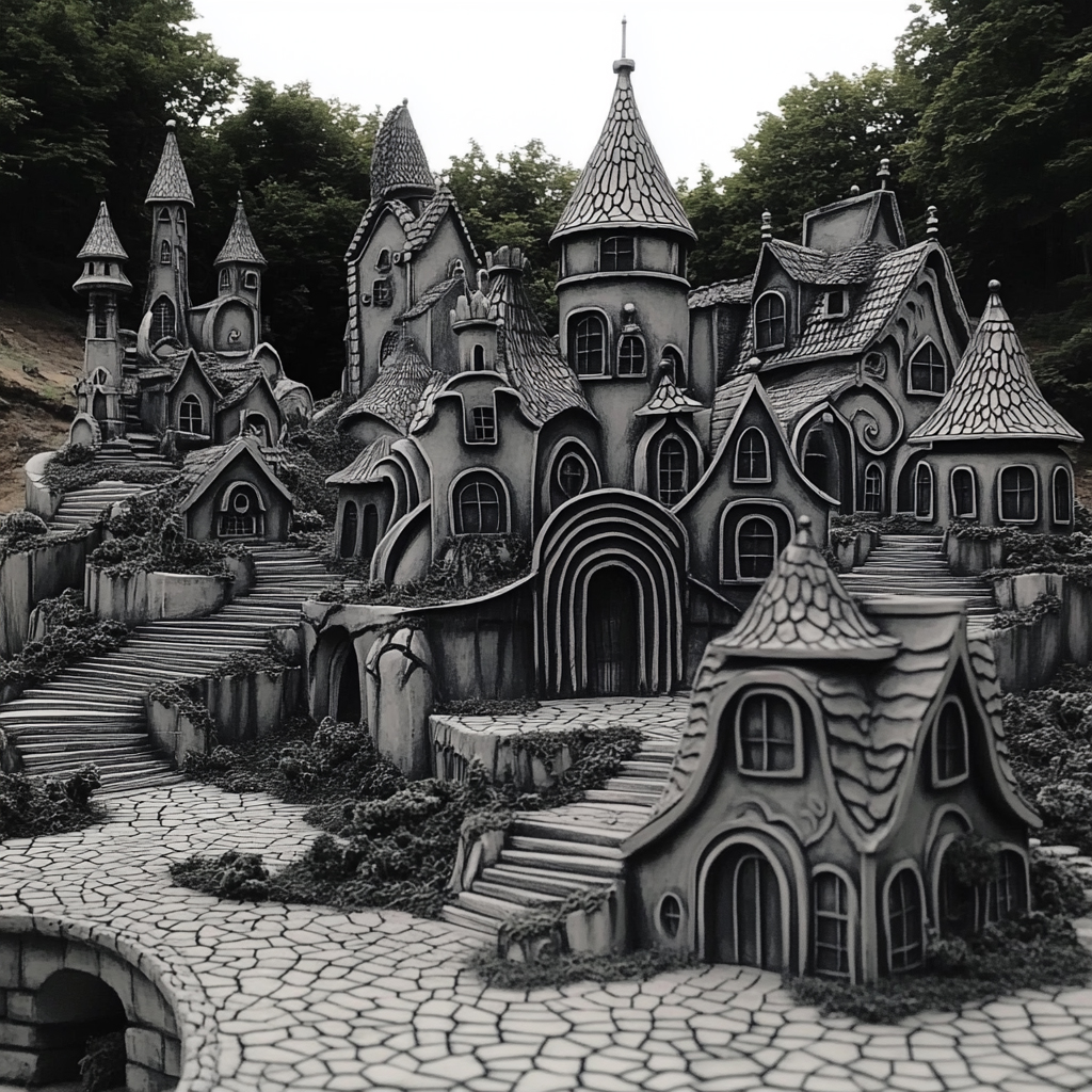 sref 744 | a town
