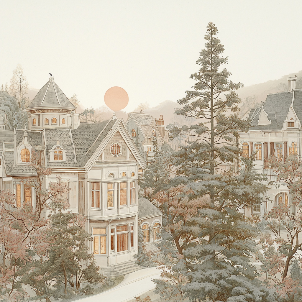 sref 811 | a town