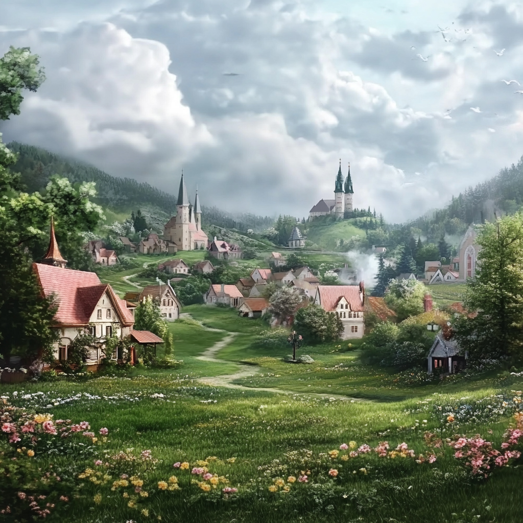 sref 814 | a town