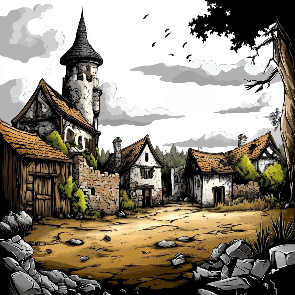 sref 821 | a town