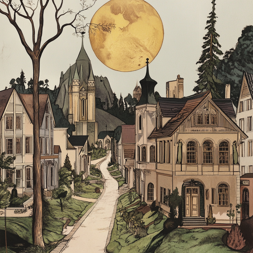 sref 827 | a town