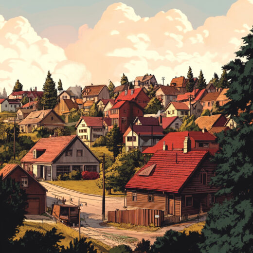 sref 833 | a town