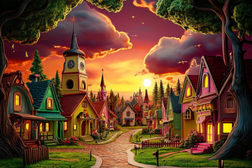 sref 907 | a town