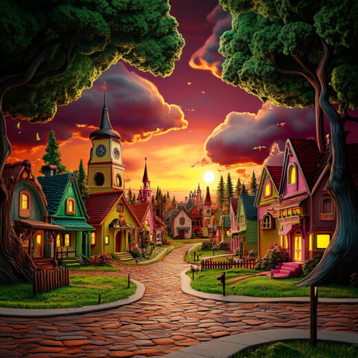 sref 907 | a town